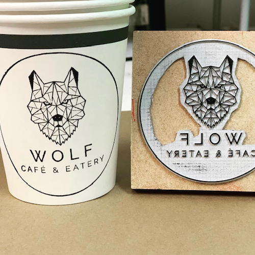 Custom Stamp on a Cup