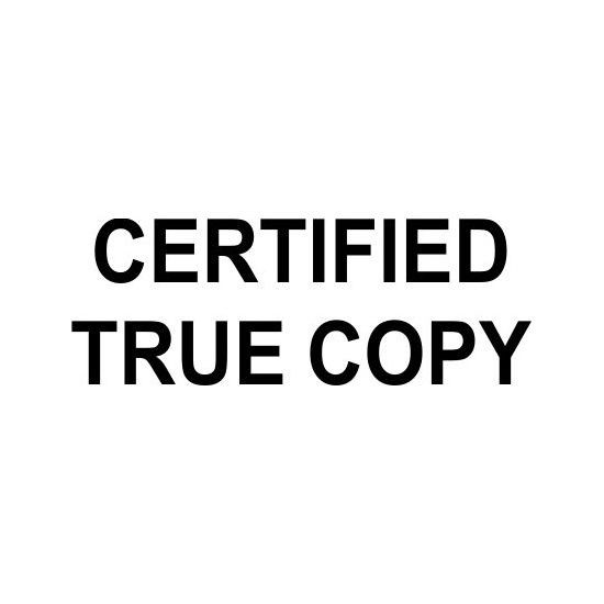 Picture of Certified True Copy